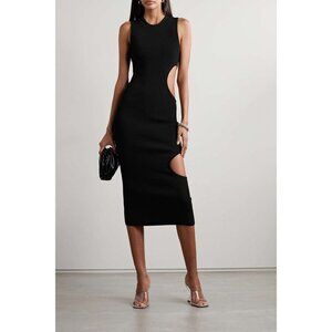 ET OCHS Ellie cutout ribbed stretch-knit midi dress Size S